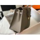 Replica Hermes Kelly 25cm Sellier Bag Epsom Leather Gris