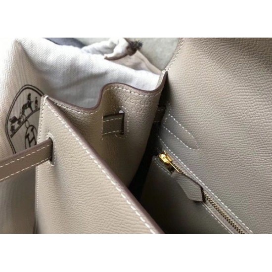 Replica Hermes Kelly 25cm Sellier Bag Epsom Leather Gris