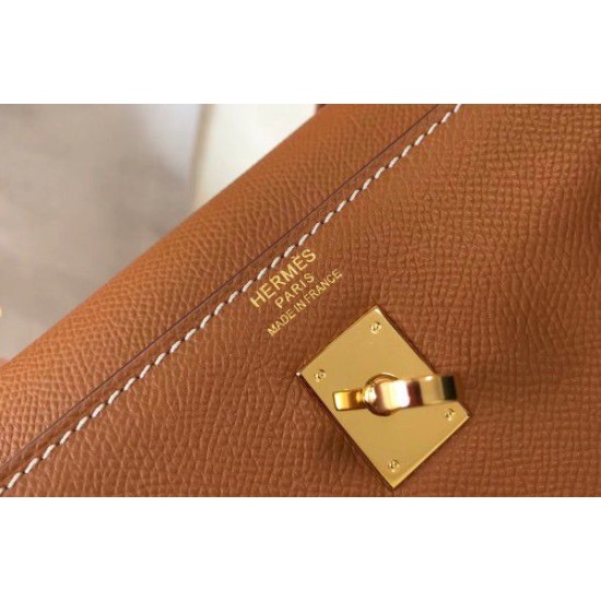 Replica Hermes Kelly 25cm Sellier Bag Epsom Leather Brown