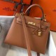 Replica Hermes Kelly 25cm Sellier Bag Epsom Leather Brown