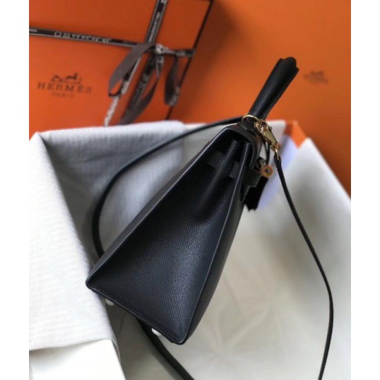 Replica Hermes Kelly 25cm Sellier Bag Epsom Leather Black Fake Hermes Kelly 25cm Sellier Bag Epsom Leather Black Replica