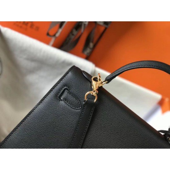 Replica Hermes Kelly 25cm Sellier Bag Epsom Leather Black Fake Hermes Kelly 25cm Sellier Bag Epsom Leather Black Replica