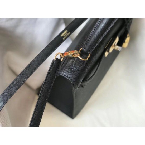 Replica Hermes Kelly 25cm Sellier Bag Epsom Leather Black Fake Hermes Kelly 25cm Sellier Bag Epsom Leather Black Replica