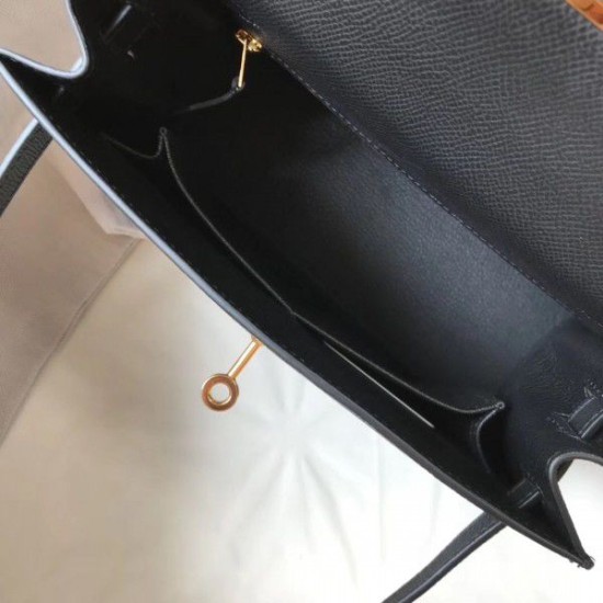 Replica Hermes Kelly 25cm Sellier Bag Epsom Leather Black Fake Hermes Kelly 25cm Sellier Bag Epsom Leather Black Replica