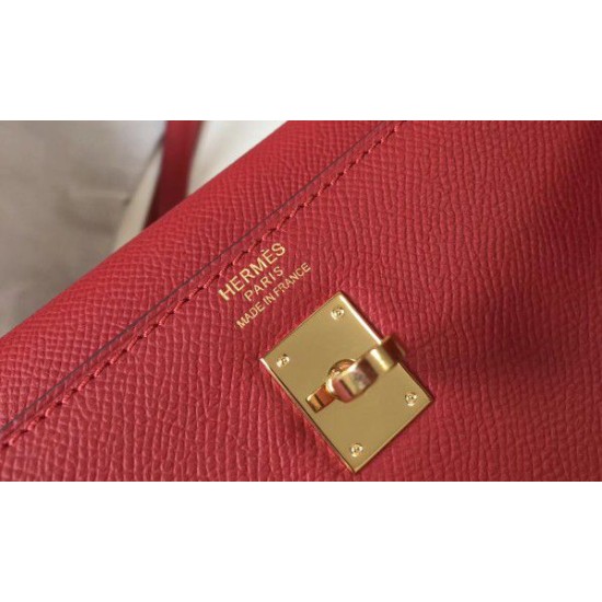 Fake Hermes Kelly 25cm Sellier Bag Epsom Leather Red Replica