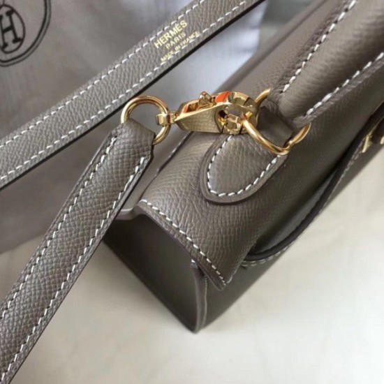 Replica Hermes Kelly 25cm Sellier Bag Epsom Leather Taupe