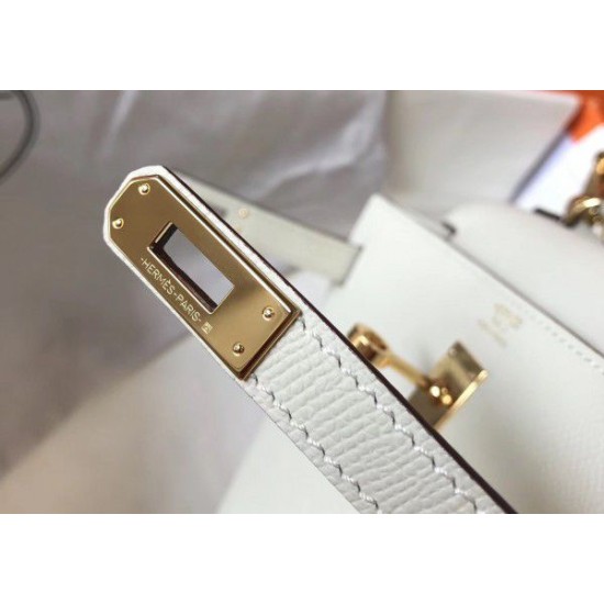 Replica Hermes Kelly 25cm Sellier Bag Epsom Leather White