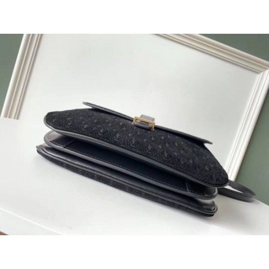 Replica YSL Saint Laurent Monogram All Over Small Satchel Suede Black