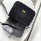 Replica YSL Saint Laurent Monogram All Over Small Satchel Suede Black