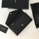 Fake YSL Saint Laurent Large Monogram Flap Wallet Black Replica