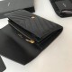 Fake YSL Saint Laurent Large Monogram Flap Wallet Black Replica