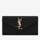 Fake YSL Saint Laurent Large Monogram Flap Wallet Black Replica