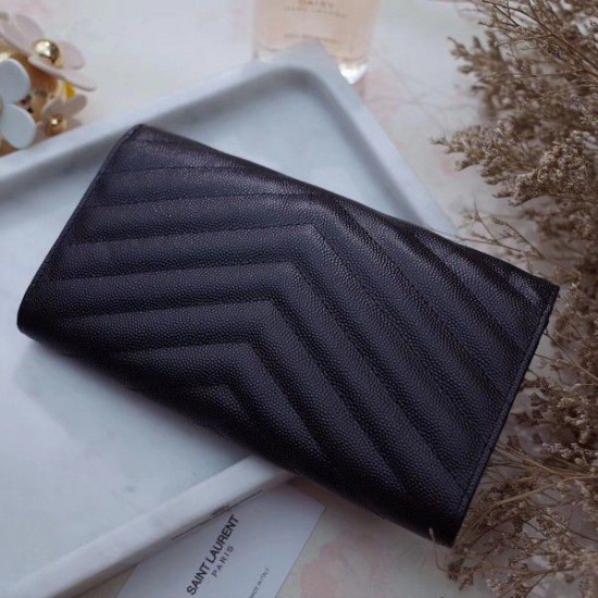 Replica YSL Saint Laurent Large Monogram Flap All Black