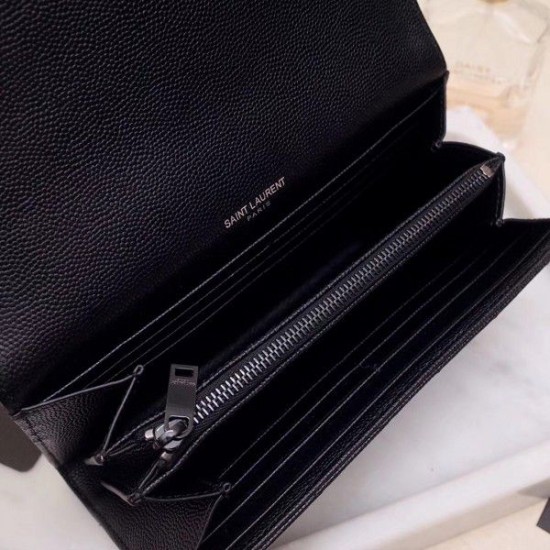 Replica YSL Saint Laurent Large Monogram Flap All Black