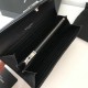Fake YSL Saint Laurent Large Monogram Flap Wallet Black Silver Replica