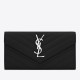 Fake YSL Saint Laurent Large Monogram Flap Wallet Black Silver Replica