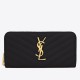Replica YSL Saint Laurent Monogram Zip Around Wallet Black