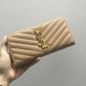 Replica YSL Saint Laurent Monogram Zip Around Wallet Powder