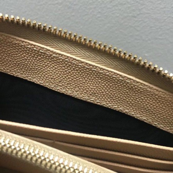Replica YSL Saint Laurent Monogram Zip Around Wallet Powder