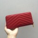 Fake YSL Saint Laurent Monogram Zip Around Wallet Red Replica