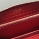 Fake YSL Saint Laurent Monogram Zip Around Wallet Red Replica