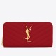 Fake YSL Saint Laurent Monogram Zip Around Wallet Red Replica