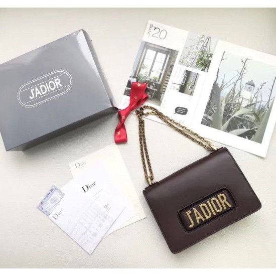 Replica Dior J'ADIOR Flap Bag With Chain In Calfskin M9000 Coffee