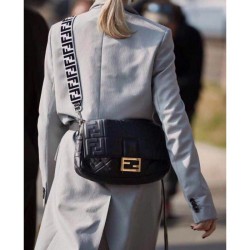 Fake large FF logo Baguette Bag Black Replica