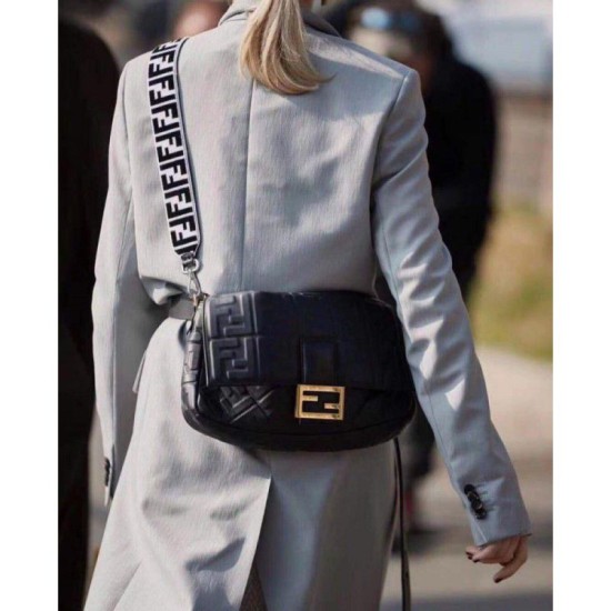 Fake large FF logo Baguette Bag Black Replica