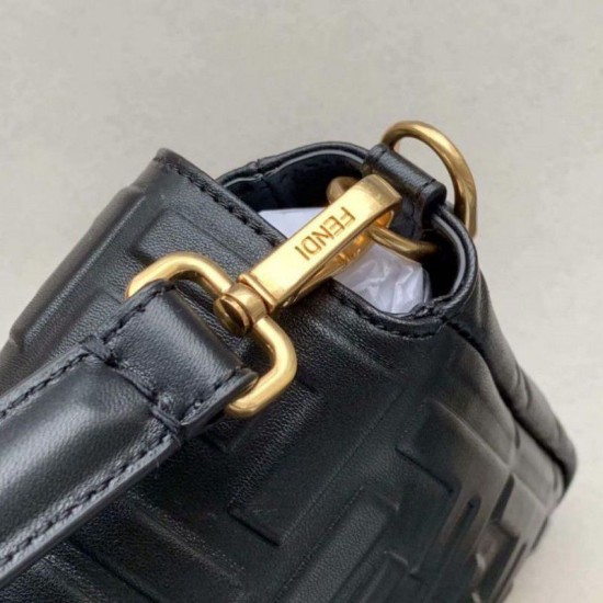 Fake large FF logo Baguette Bag Black Replica