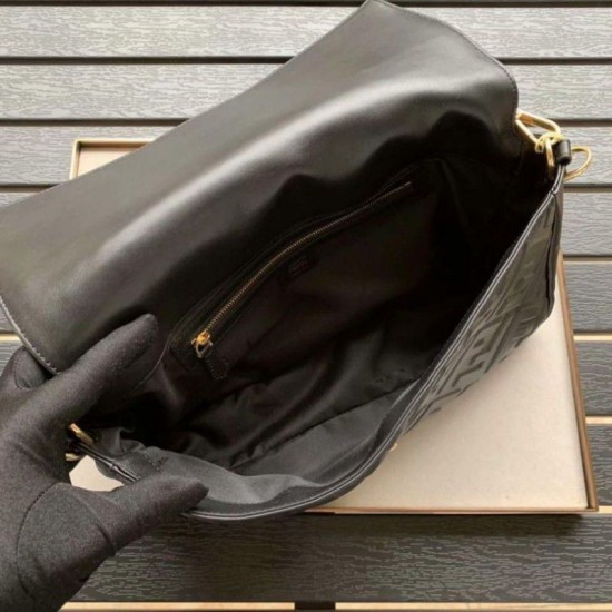 Fake large FF logo Baguette Bag Black Replica