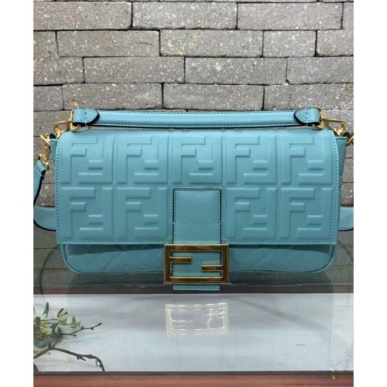 Fake large FF logo Baguette Bag Blue Replica