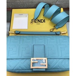 Fake large FF logo Baguette Bag Blue Replica