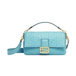 Fake large FF logo Baguette Bag Blue Replica