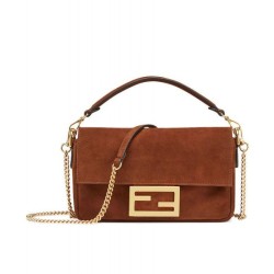 Replica Mini Baguette Suede Bag 8BS017 Coffee