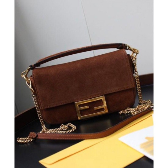 Replica Mini Baguette Suede Bag 8BS017 Coffee