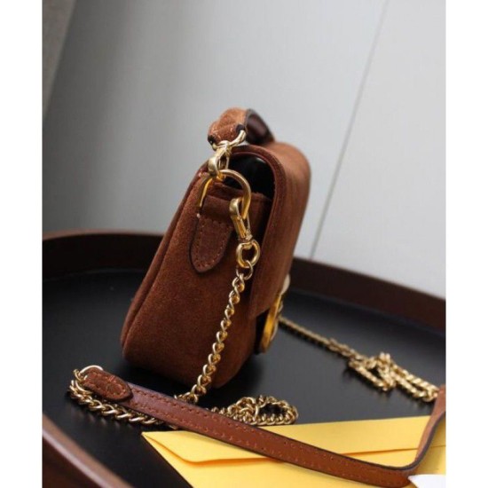 Replica Mini Baguette Suede Bag 8BS017 Coffee