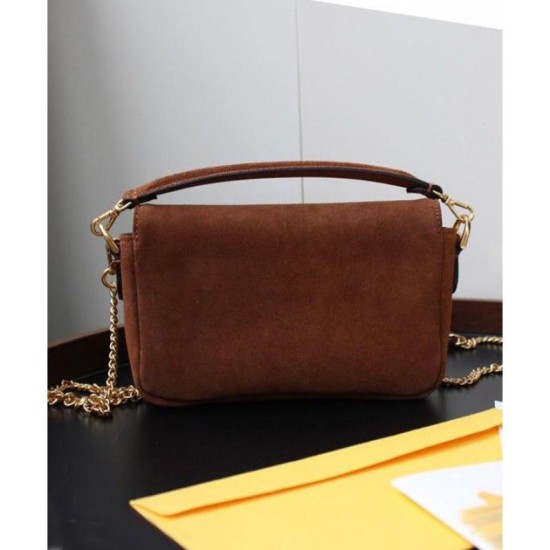 Replica Mini Baguette Suede Bag 8BS017 Coffee