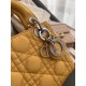 Fake Christian Dior Quilted Patent Leather Micro Lady Dior Bag Yellow Replica