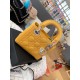 Fake Christian Dior Quilted Patent Leather Micro Lady Dior Bag Yellow Replica
