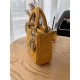 Fake Christian Dior Quilted Patent Leather Micro Lady Dior Bag Yellow Replica