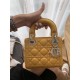 Fake Christian Dior Quilted Patent Leather Micro Lady Dior Bag Yellow Replica
