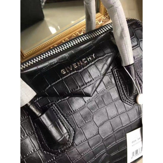 Replica Givenchy Antigona Tote Bag Crocodile leather Black