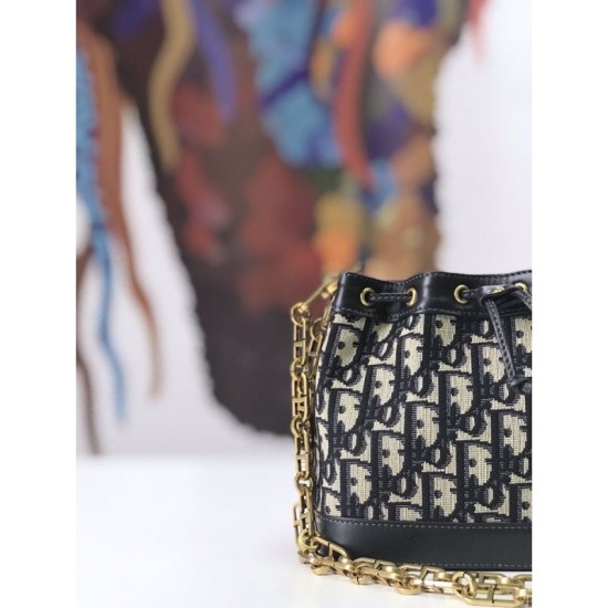 Replica Christian Dior Miss Dior Oblique Bucket Black