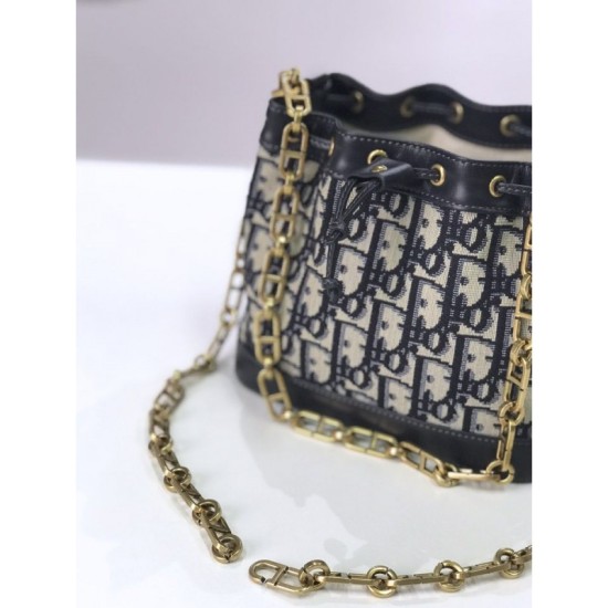 Replica Christian Dior Miss Dior Oblique Bucket Black
