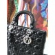 Replica Christian Dior Large Lady Dior Supple Tote Bag M0584 Black Silver Fake Christian Dior Large Lady Dior Supple Tote Bag M0584 Black Silver Replica