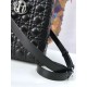 Replica Christian Dior Large Lady Dior Supple Tote Bag M0584 Black Silver Fake Christian Dior Large Lady Dior Supple Tote Bag M0584 Black Silver Replica