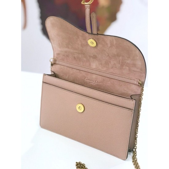 Fake Christian Dior Saddle Woc Chain Bag M5620 Apricot Replica