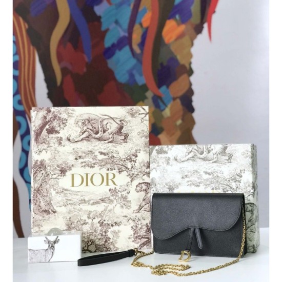 Replica Christian Dior Saddle Woc Chain Bag M5620 Black
