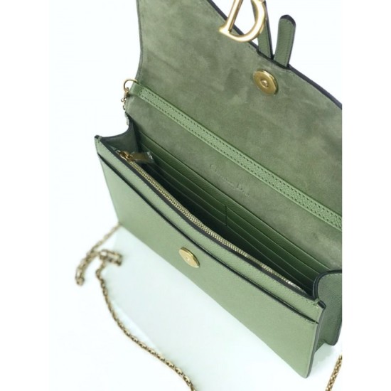 Replica Christian Dior Saddle Woc Chain Bag M5620 Green